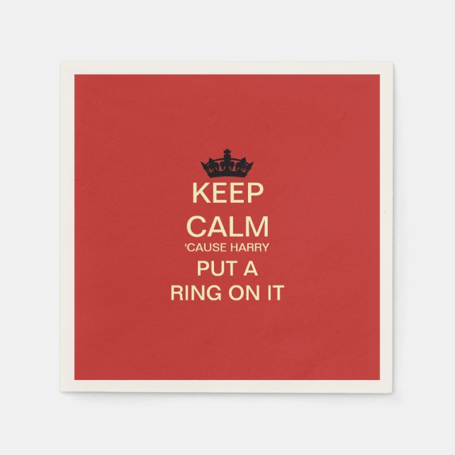 BEHÅLLA LUGN Funny Harry & Meghan Papper Party Nap Pappersservett (Framsidan)