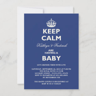 Behålla Lugn Funny Par Baby Shower Party Inbjudan