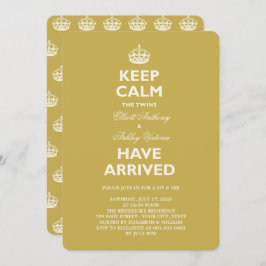 Behålla Lugn Funny Twillingar Baby Sip & See Party Inbjudningar