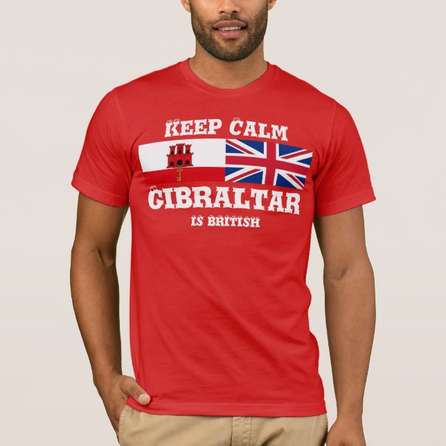 Behålla Lugn Gibraltar är British T-Shirt Design (Framsida)