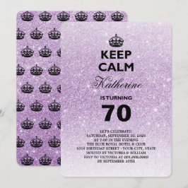 Behålla Lugn Glitter Milestone Födelsedagsfest Inb Inbjudningar