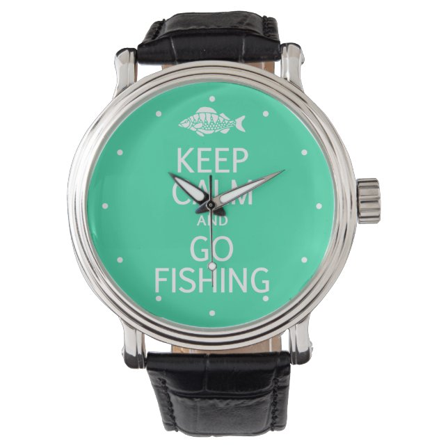 Behålla Lugn & Go Fishing anpassningsbar Watches Armbandsur (Framsida)