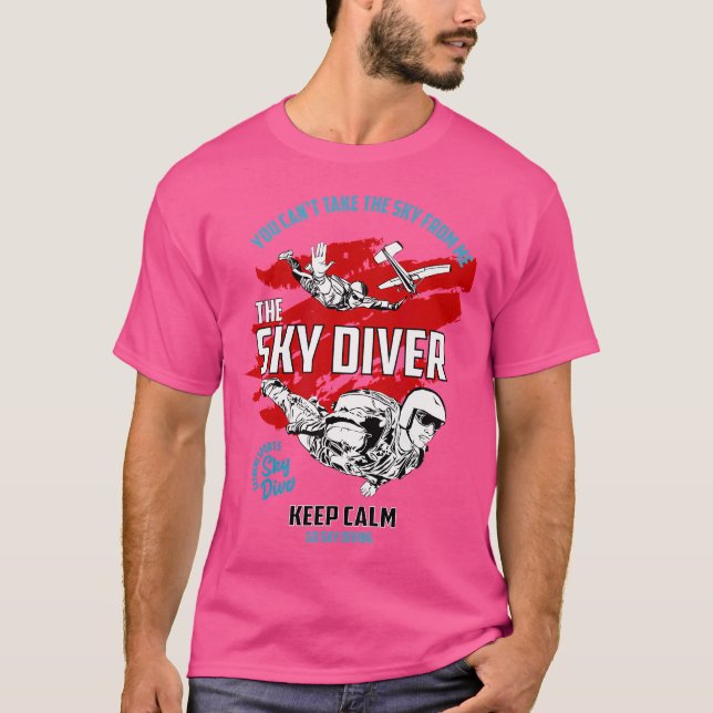 Behålla Lugn Go Himmel Diving T Shirt (Framsida)