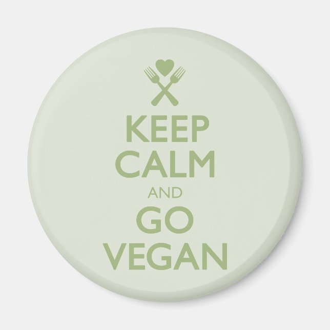 Behålla Lugn Go Vegan Magnet (Framsidan)