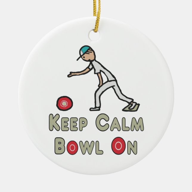Behålla Lugn Gräsmatta Bowls Julgransprydnad Keramik (Framsidan)