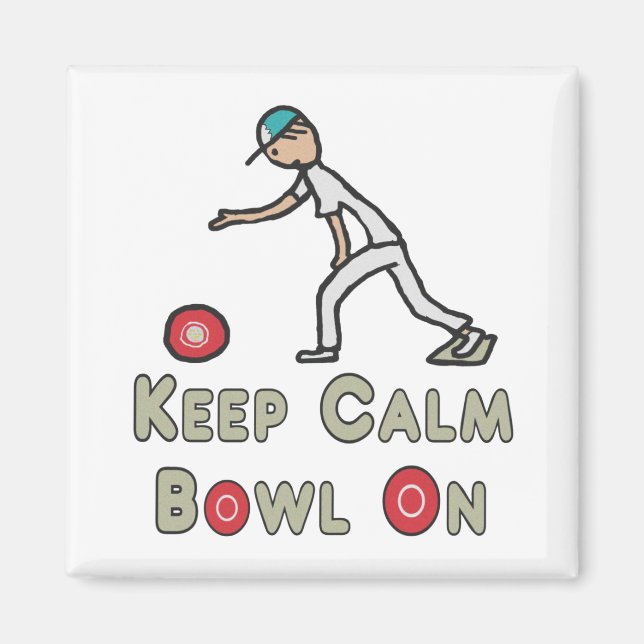Behålla Lugn Gräsmatta Bowls Magnet (Framsidan)