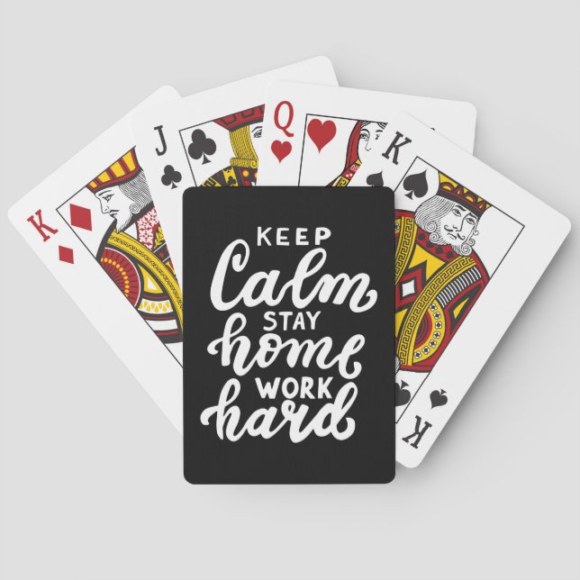 Behålla Lugn - håll hemarbete hårt Casinokort (Baksidan)