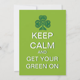 Behålla Lugn Hämta din Grönt på St Patrick Day Inb Inbjudningar