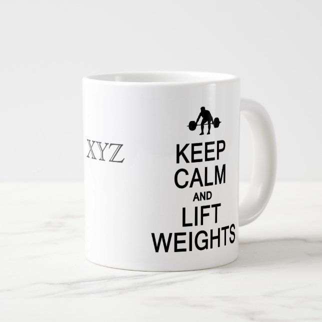 Behålla Lugn & Hiss Vights anpassningsbar monogram Jumbo Mugg (Framsida höger)