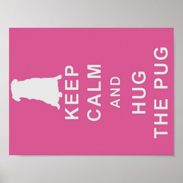 BEHÅLLA LUGN HUG PUG POSTER BIRTHDAY NÄRVARO (Framsidan)
