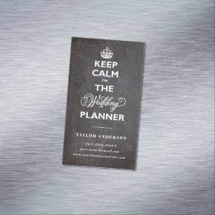 Behålla Lugn I är Bröllopsfixaren Funny Chalkboard Magnetiska Visitkort