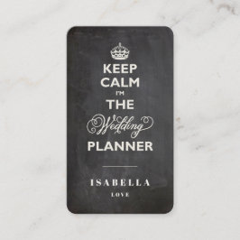 Behålla Lugn I är Bröllopsfixaren Funny Chalkboard Visitkort