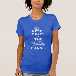Behålla Lugn I är Bröllopsfixaren vit text funny T-shirt
