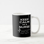 Behålla Lugn I är en sjuksköterska T Shirt Funny H Kaffemugg<br><div class="desc">Behålla Lugn I är en sjuksköterska T Shirt Funny Heartslag</div>
