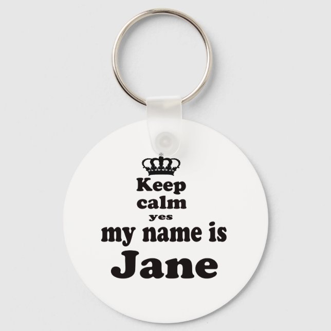 Behålla Lugn Ja, Namn är Jane Nyckelring (Framsida)