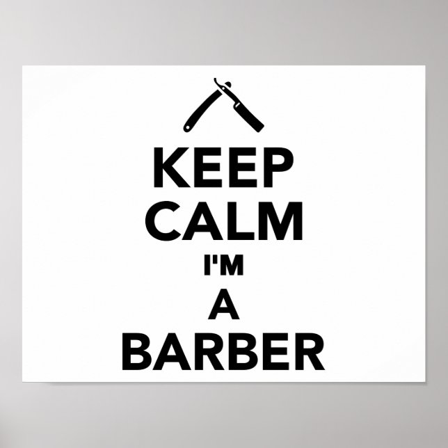 Behålla lugn Jag är en Barber Poster (Framsidan)