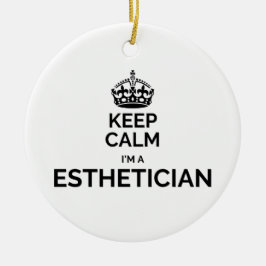 Behålla lugn Jag är estetiker Julgransprydnad Keramik