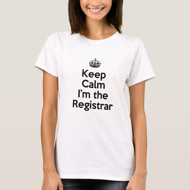 Behålla Lugn Jag är justitiesekreterare Tee Shirt (Framsida)