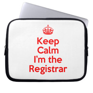 Behålla Lugn: Jag är registrator in Red Laptop Fodral