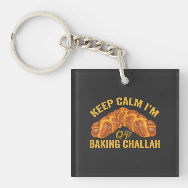 Behålla Lugn jag Baking Challah Funny Hanukkah (Framsidan)