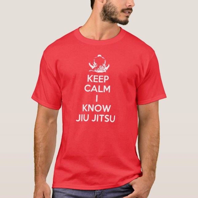Behålla Lugn - jag känner Jiu Jitsu Tee (Framsida)