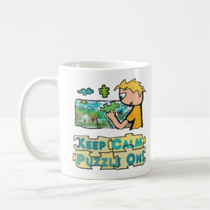 Behålla Lugn Jigszawa Puzzle Kaffemugg