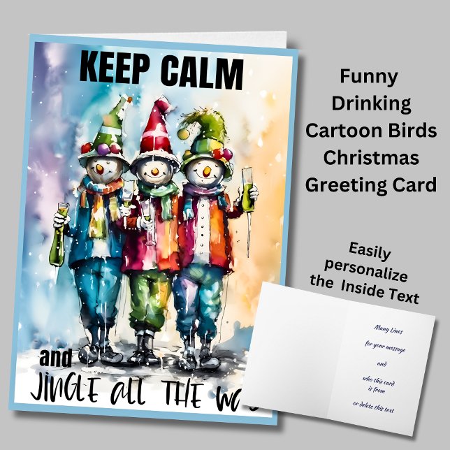 Behålla Lugn Jingle hela jul Hälsning Kort (Skapare uppladdad)