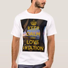 Behålla Lugn kärlek Aviation Klubb Airliner white  T Shirt