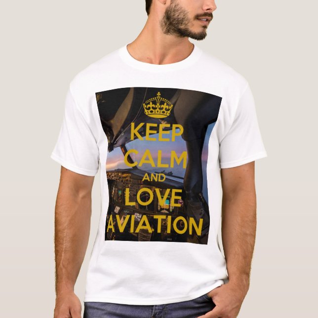 Behålla Lugn kärlek Aviation Klubb Airliner white  T Shirt (Framsida)