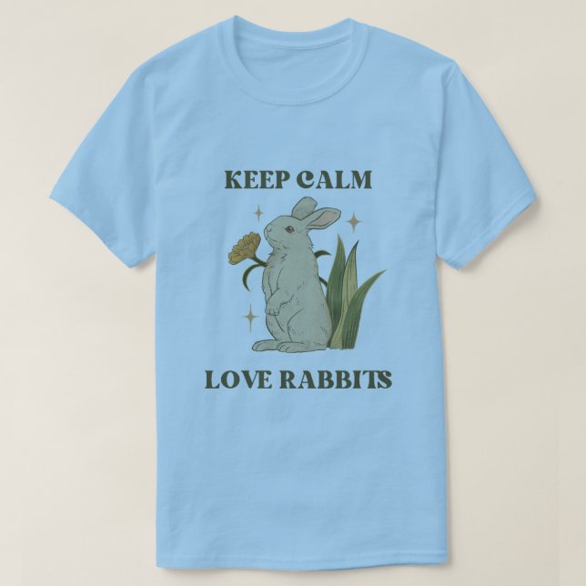 Behålla Lugn - Kärlek-kaniner T-Shirts (Design framsida)