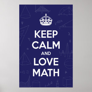 Behålla Lugn Kärlek Math Poster