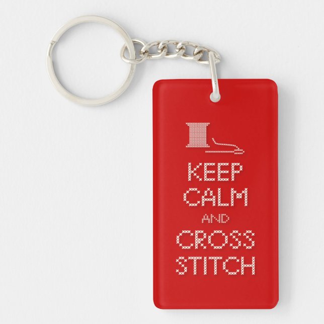 Behålla Lugn Kor Stitch Keychain (Framsidan)