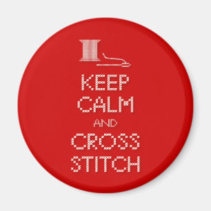 Behålla Lugn Kor Stitch Magnet