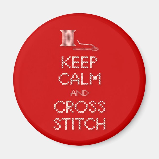 Behålla Lugn Kor Stitch Magnet (Framsidan)