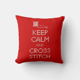 Behålla Lugn Kor Stitch Pillow Kudde