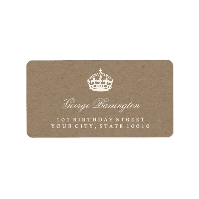 Behålla Lugn Kraft Chic Födelsedagsfest Adressetik Adressetikett (Framsidan)