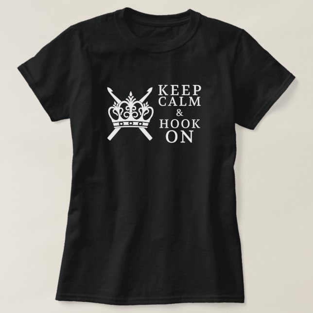 Behålla Lugn Krok på Mörken Crochet Front & Back T-shirt (Design framsida)