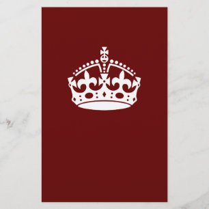 Behålla Lugn Krona Burgundy Red Accent Brevpapper