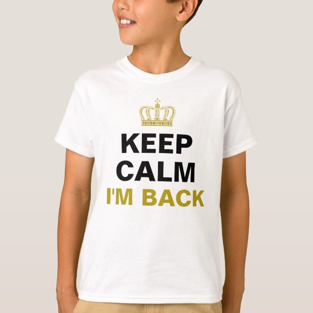 BEHÅLLA LUGN & Krona guld + din egen text Tee Shirt (Framsida)