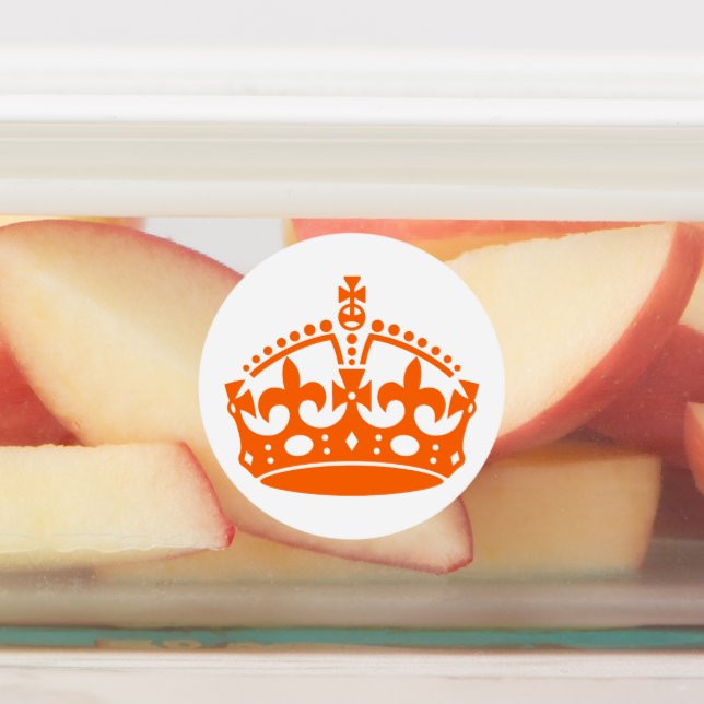 Behålla Lugn Krona Orange Klistermärke (Påsatt)