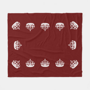 Behålla Lugn Krona på Burgundy Red Decor Fleecefilt