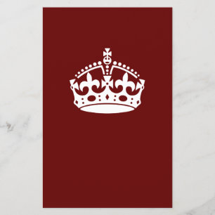 Behålla Lugn Krona på Burgundy Red Decor Flygblad