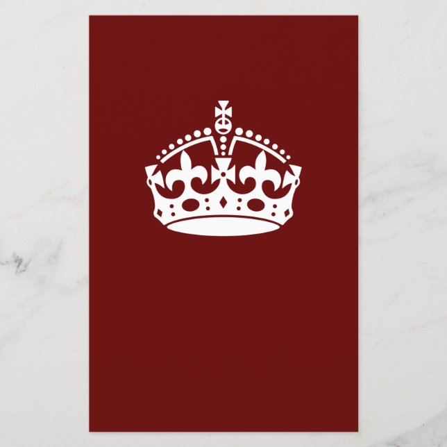 Behålla Lugn Krona på Burgundy Red Decor Flygblad (Framsidan)