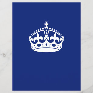 Behålla Lugn Krona på marinblått Reklamblad