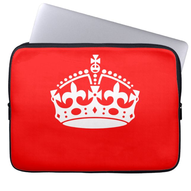 BEHÅLLA LUGN KRONA på Red Customize this! Laptop Sleeve (Framsidan)