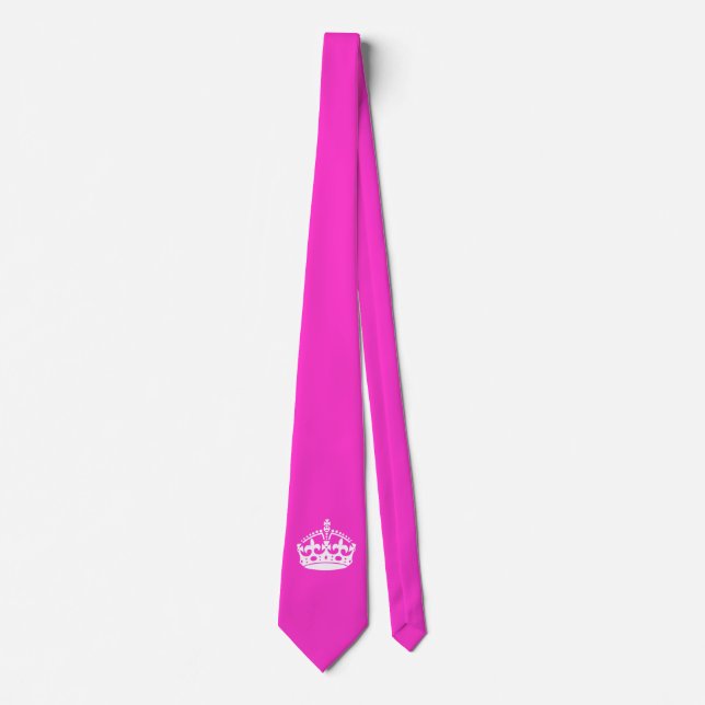 BEHÅLLA LUGN KRONA på Shock rosa Anpassa det här! Slips (Framsida)