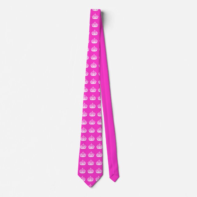 BEHÅLLA LUGN KRONA på Shock rosa Anpassa det här! Slips (Framsida)