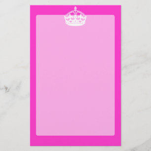 BEHÅLLA LUGN KRONA Royal ikon för Rosa Anpassa d Brevpapper