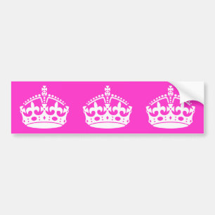 BEHÅLLA LUGN KRONA Royal ikon på Rosa Anpassa den Bildekal
