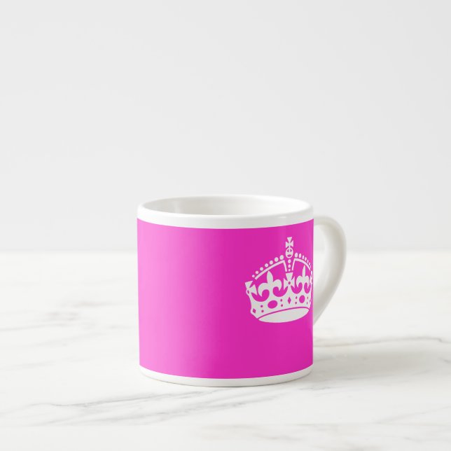 BEHÅLLA LUGN KRONA Royal ikon på Rosa Anpassa den Espressomugg (Framsida höger)